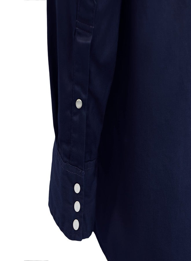 BOCOMAL FR Flame Resistant Shirts Fire Retardant Welding Shirts Snaps Fastener NFPA2112 7.5oz Navy Men's Welder Shirt - Image 5